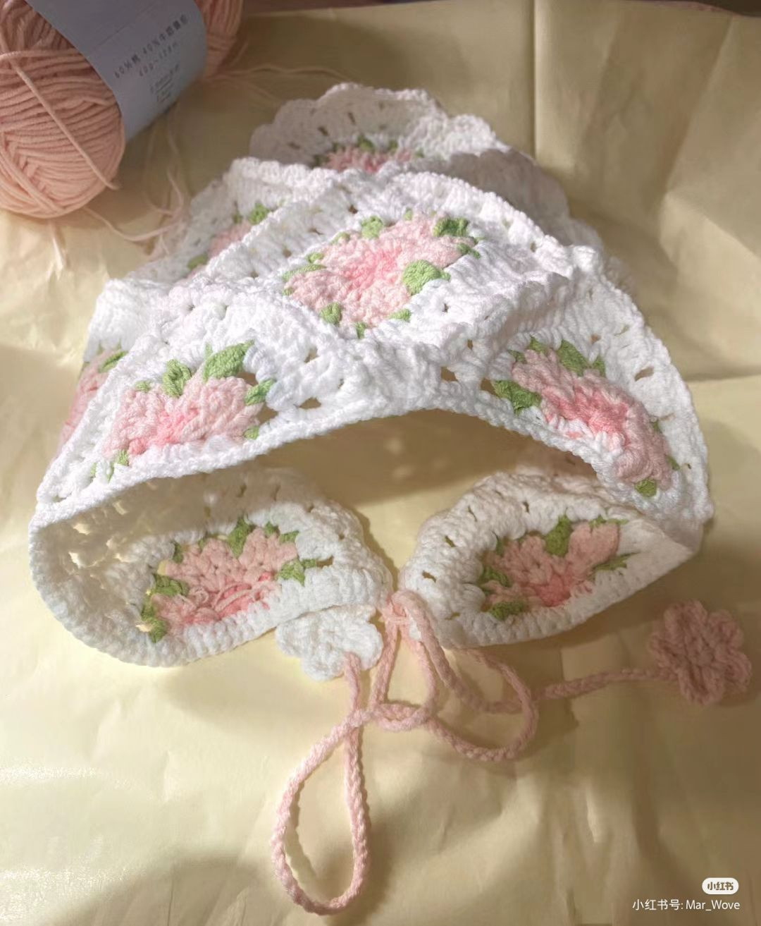 Crochet Chart for Pink Cherry Blossom Flower Bag and Accessories