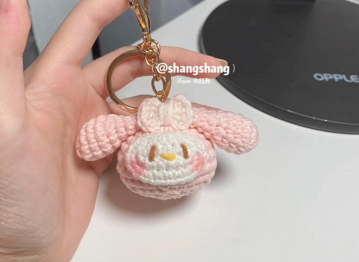 Crochet Chart for Pink My Melody Keychain Doll with Bow