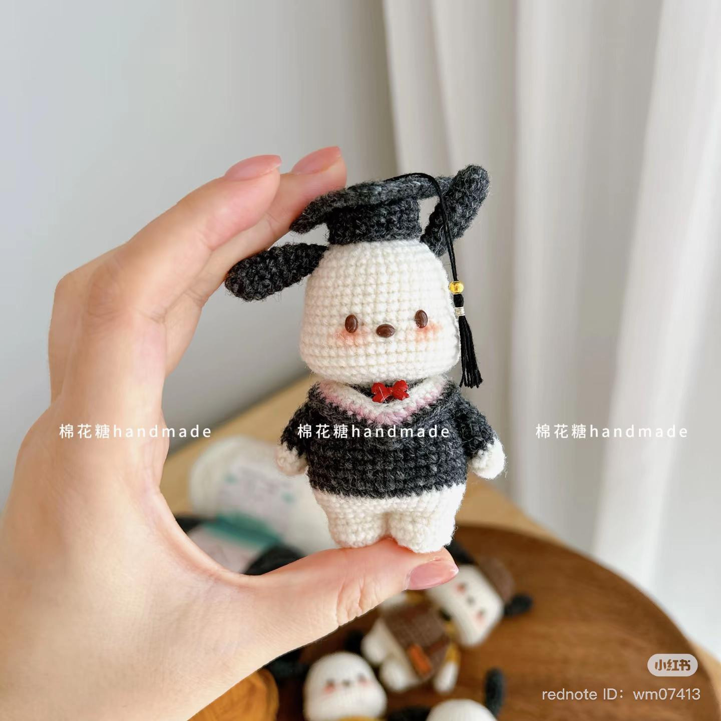 Crochet Chart for Pochacco Dog Amigurumi Doll with Graduation Outfit
