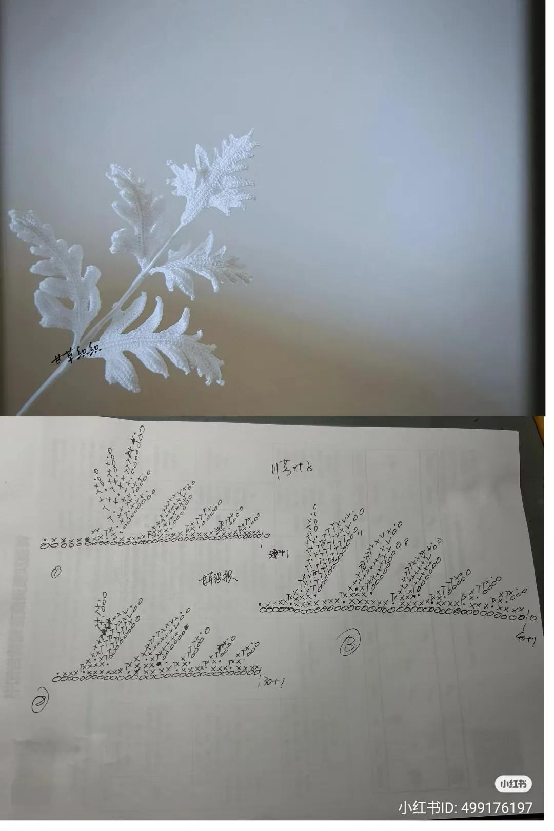 Crochet Chart for Realistic Leaves and Fern Patterns