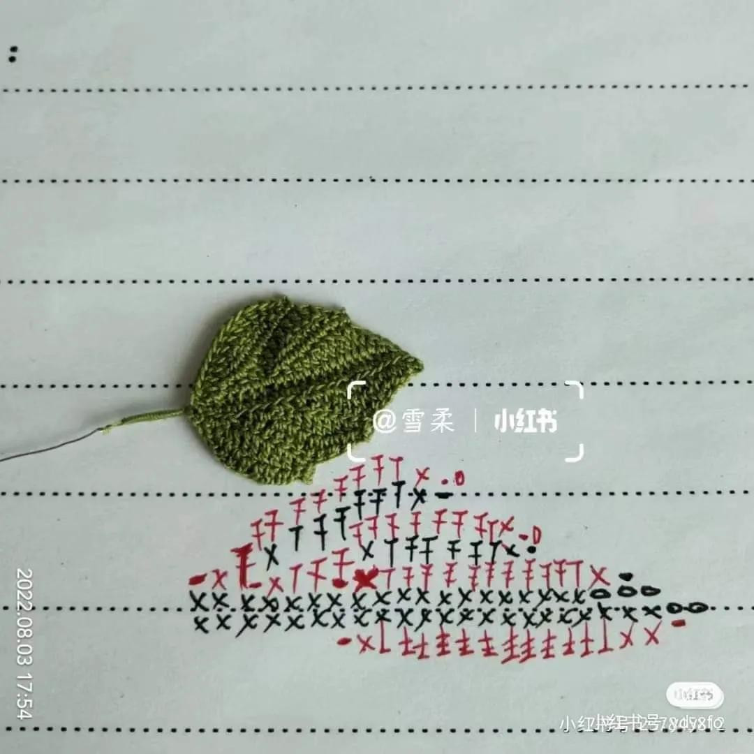 Crochet Chart for Realistic Leaves and Fern Patterns