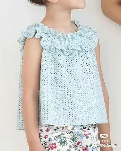 Crochet chart for red openwork top and pastel rainbow dress with detailed pattern symbols