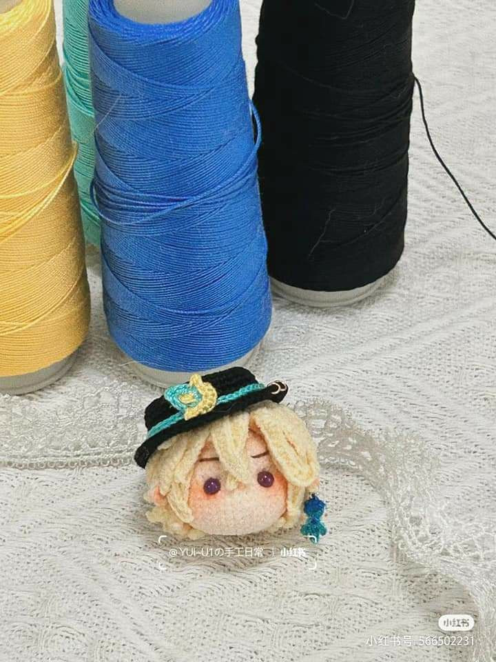 Crochet Chart for Sand Gold Doll Head and Hair