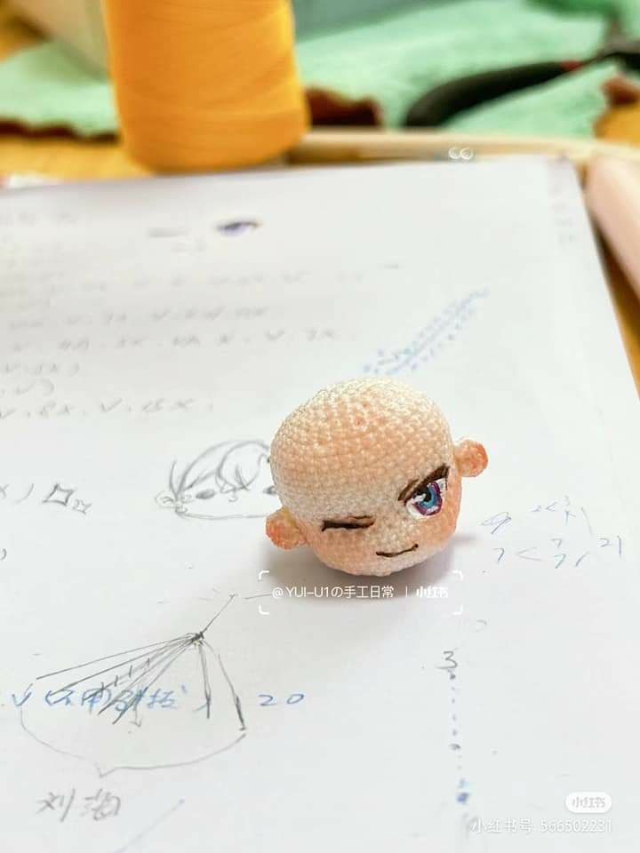 Crochet Chart for Sand Gold Doll Head and Hair