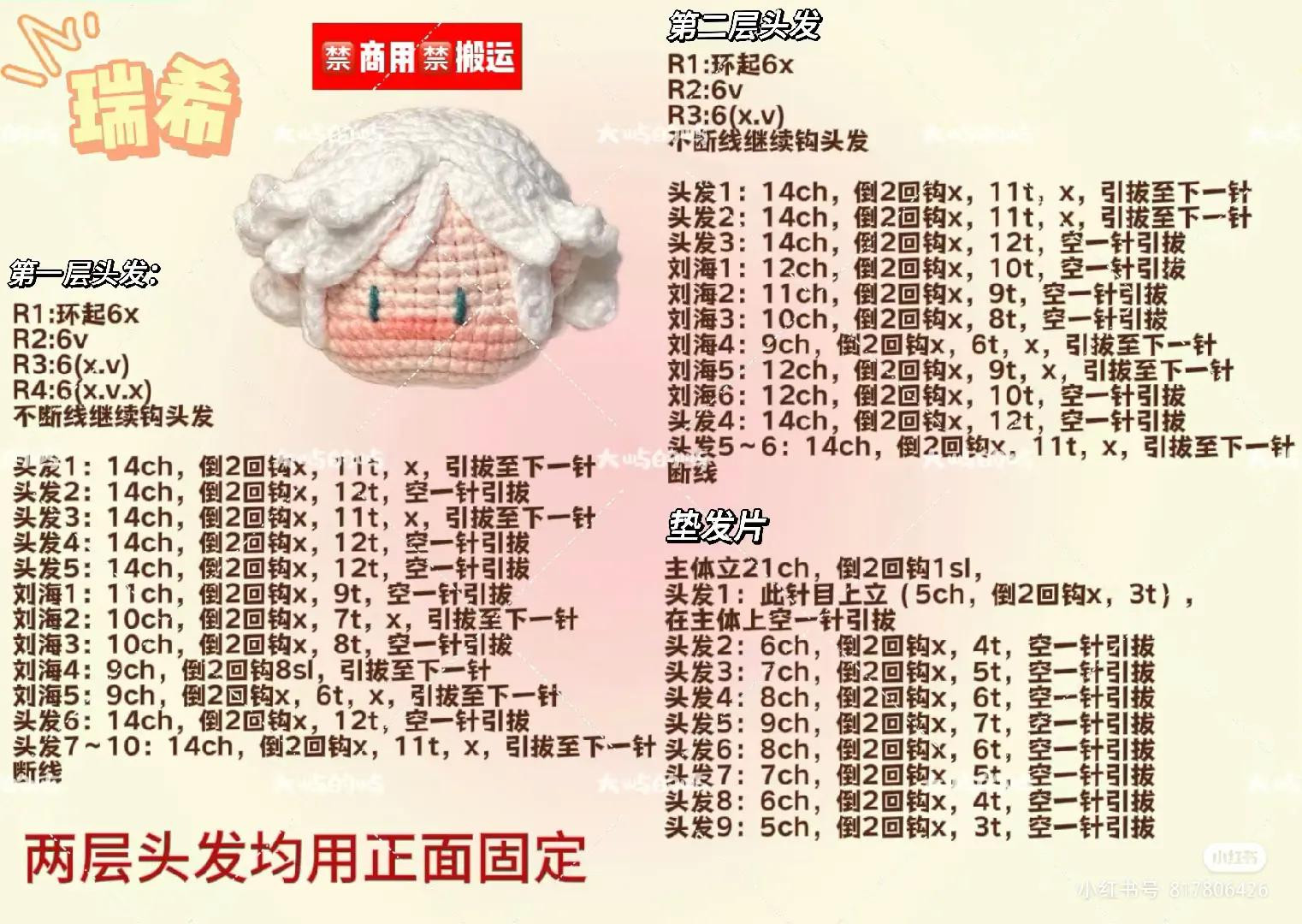 Crochet Chart for Star Wish Miku and Rei Character Dolls with Detailed Pattern Instructions