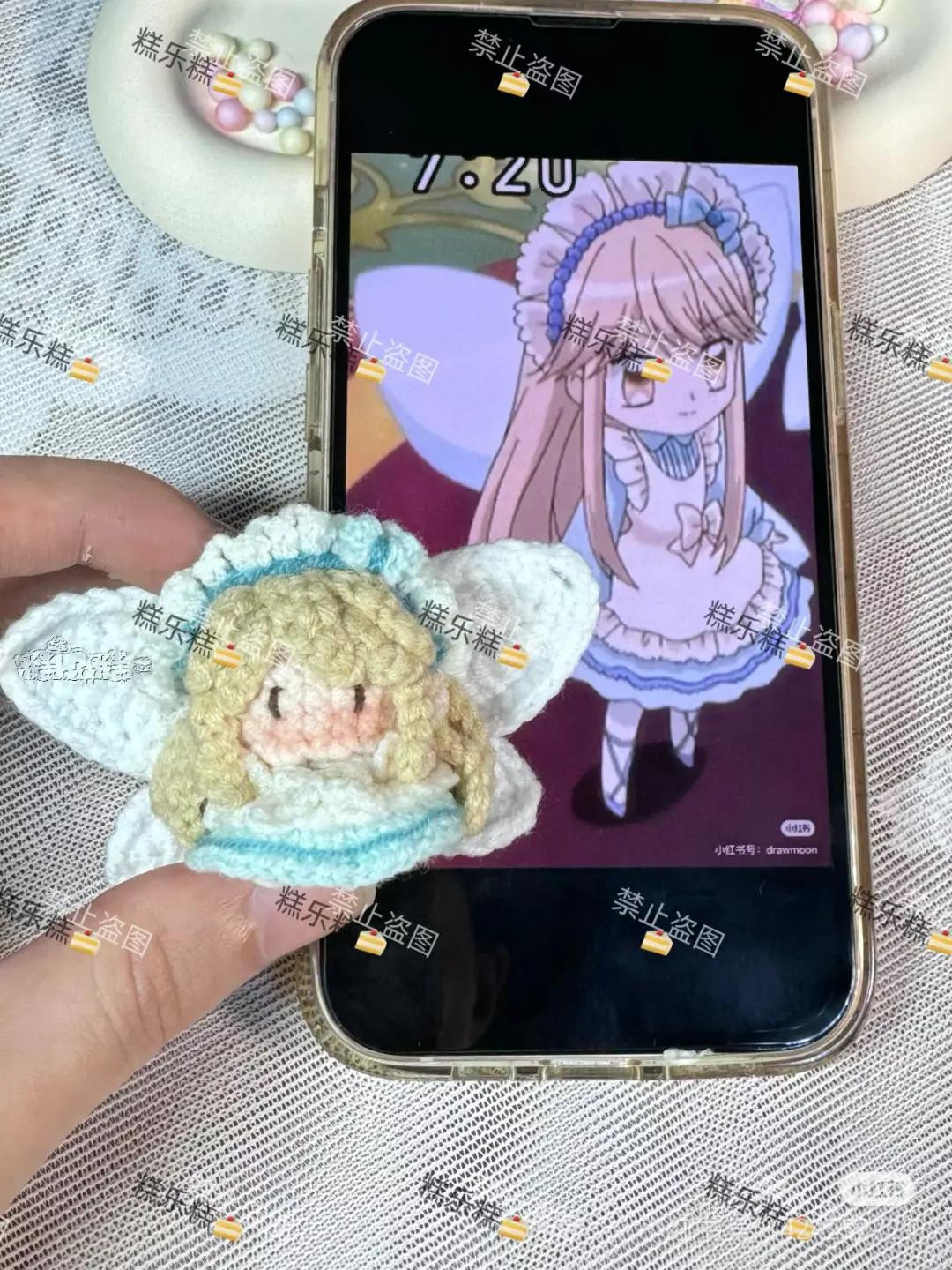 Crochet Chart for Sugar Fairy Amigurumi Keychain