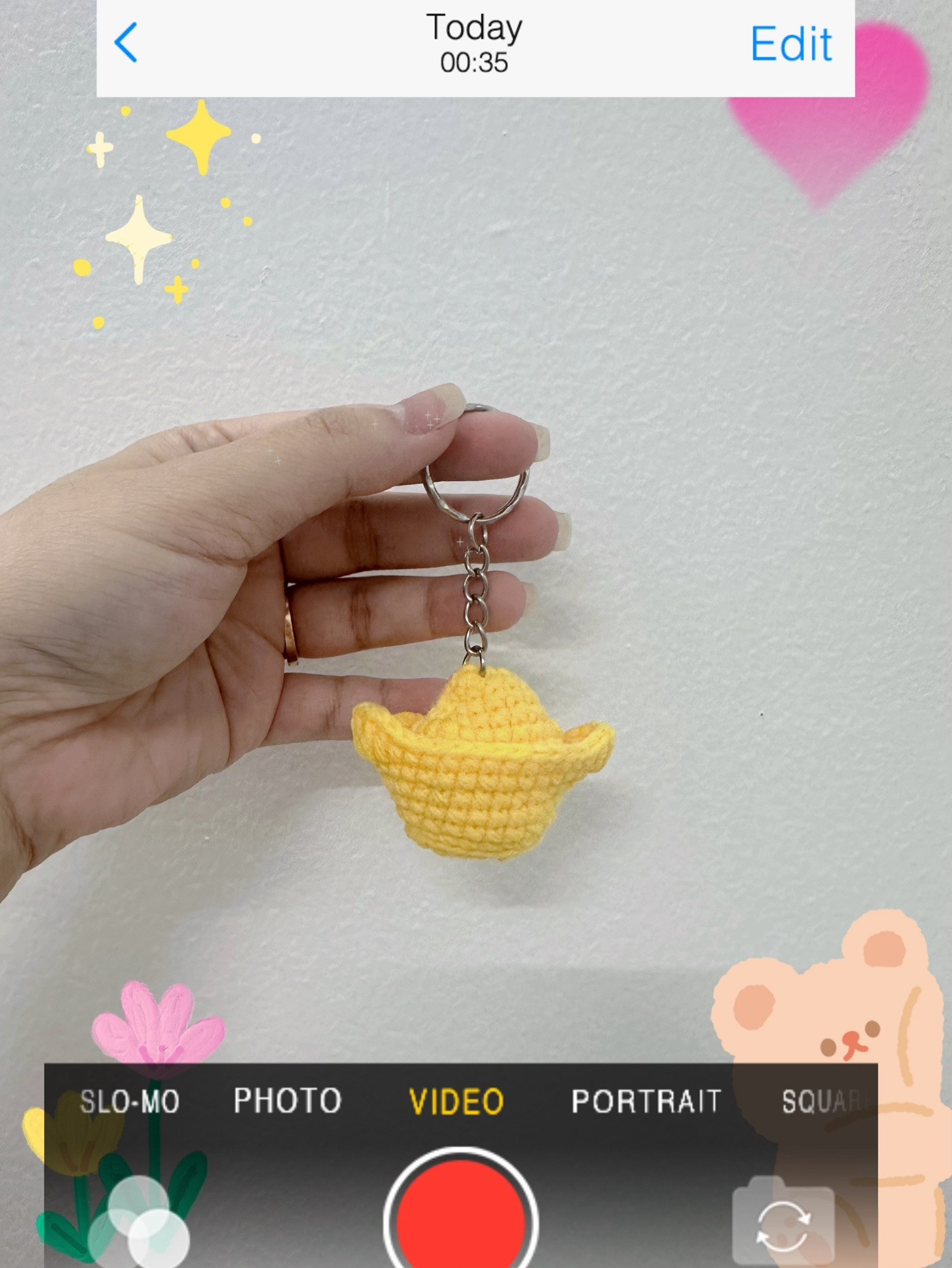 Crochet Chart for Yellow Hat Keychain Pattern