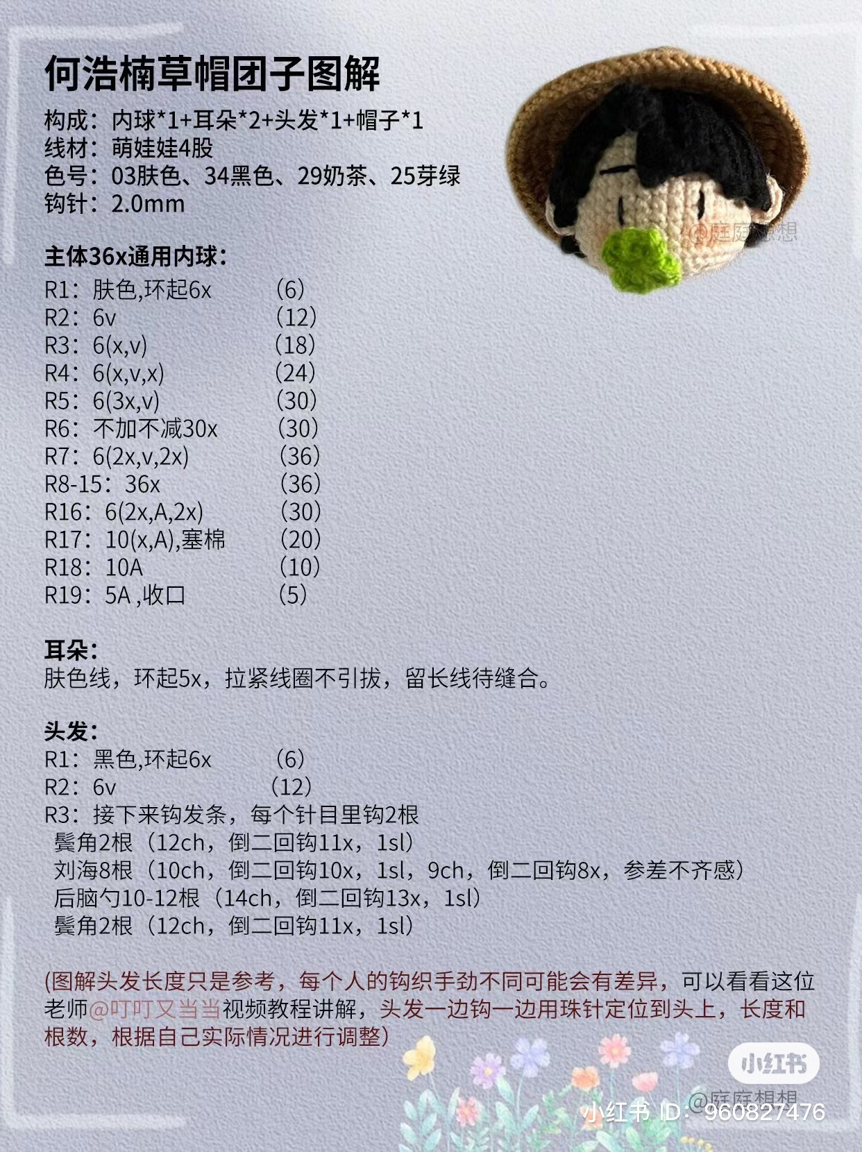 Crochet Chart for Zhao Yibo and He Haonan Mochi Dolls with Hats
