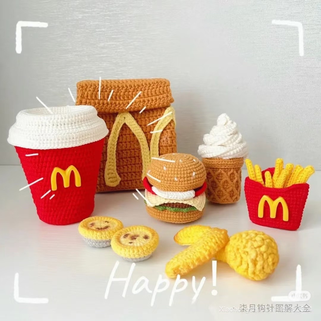 Crochet Chart: Mini Toast and Donut Food Patterns