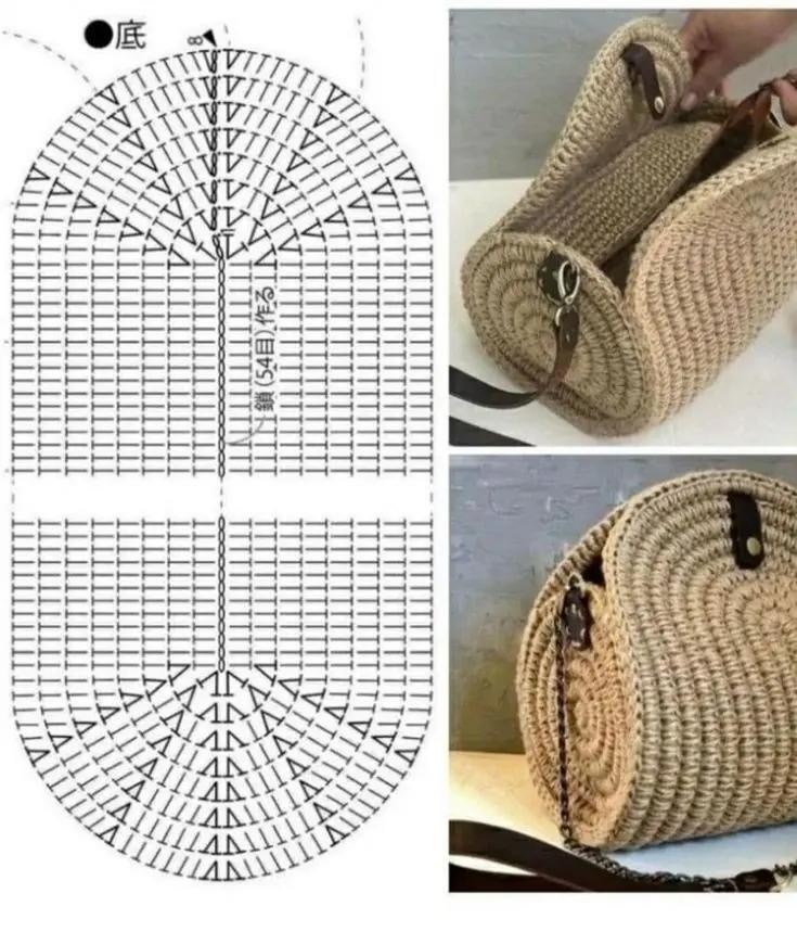 Crochet Chart Patterns for Bow Headband, Geometric Stitch, Heart Blanket, Waffle Square and Straw Bag