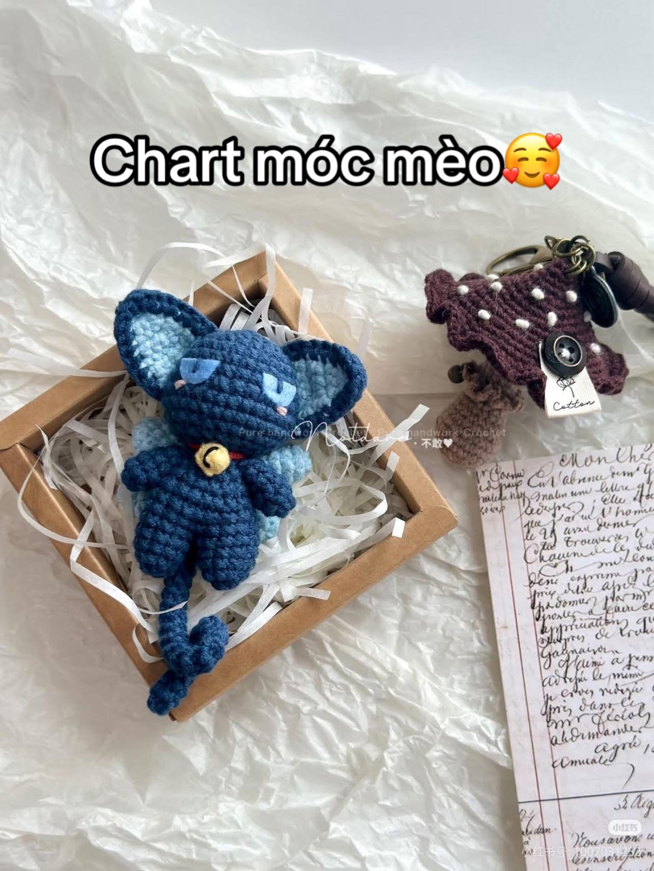 Crochet Chart Tutorial for Blue Cat Amigurumi Doll
