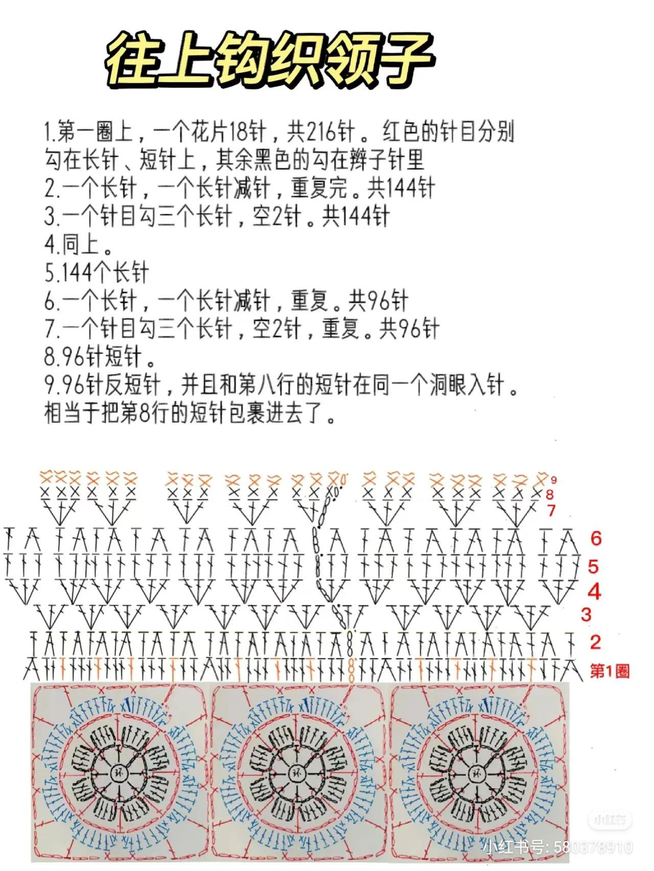 Crochet Chart Tutorial: White Short-Sleeve Dress with Floral Motifs and Detailed Stitch Diagrams