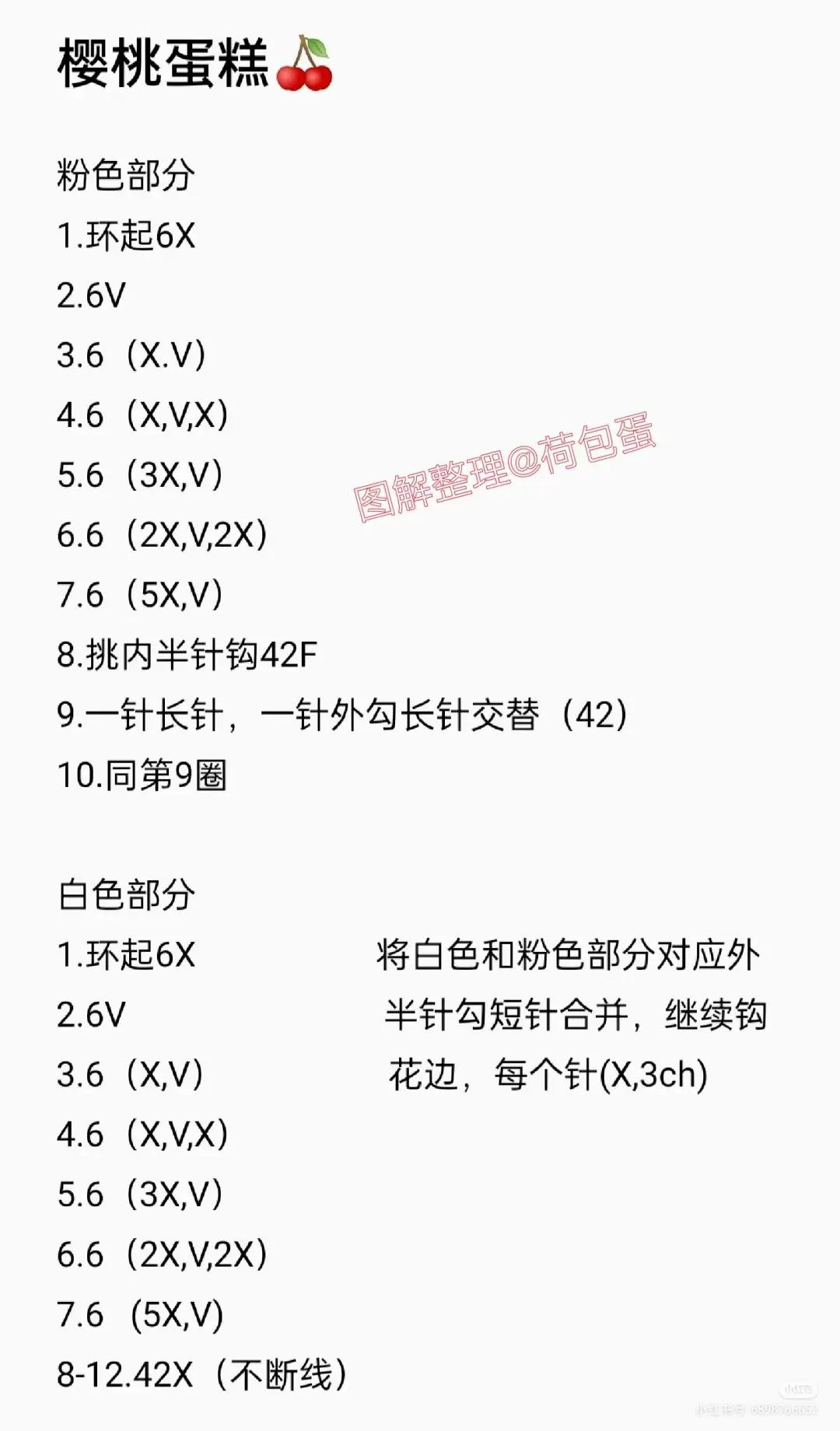 Crochet Cherry Cake Amigurumi Pattern with Instructions