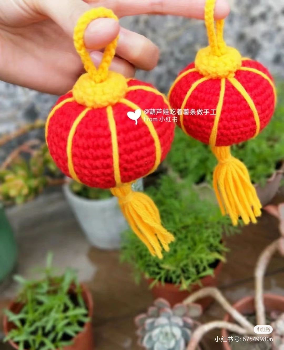 Crochet Chinese Lantern Pattern with Tassels