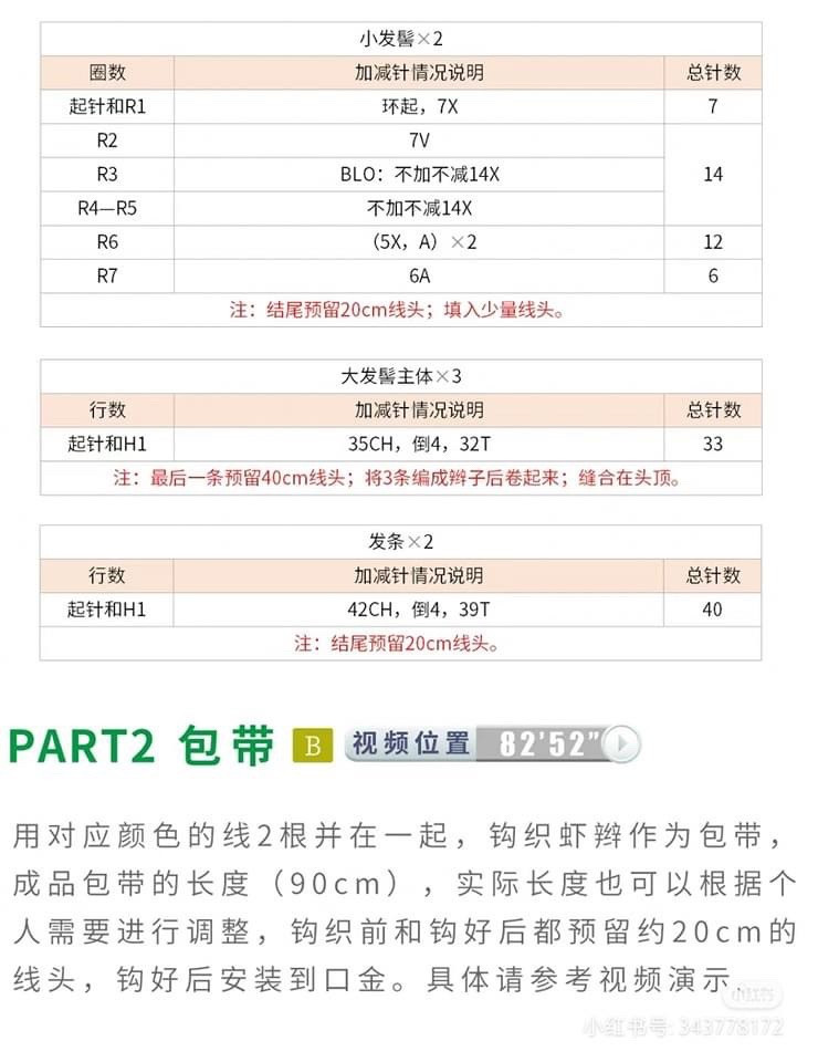 Crochet Chinese Opera Doll Bag Pattern Chart