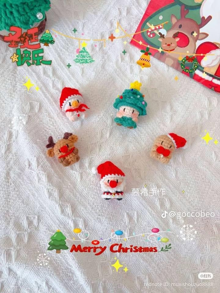 Crochet Christmas Amigurumi Pattern: Santa, Reindeer, Tree