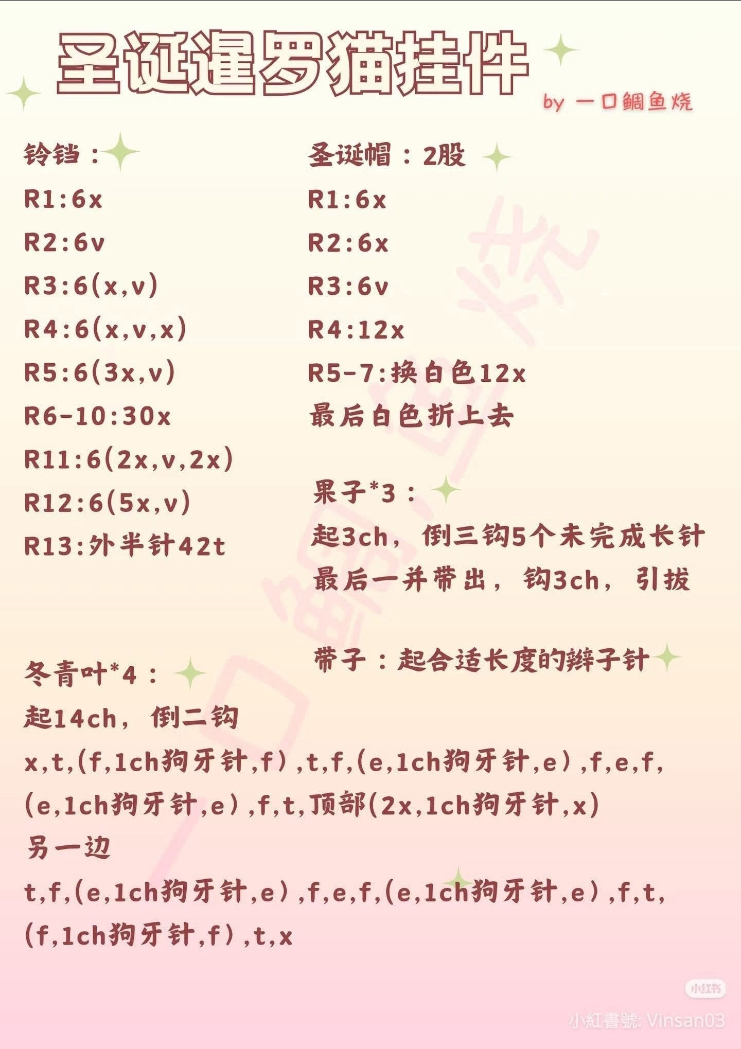 Crochet Christmas Bell with Cat Head Amigurumi Pattern