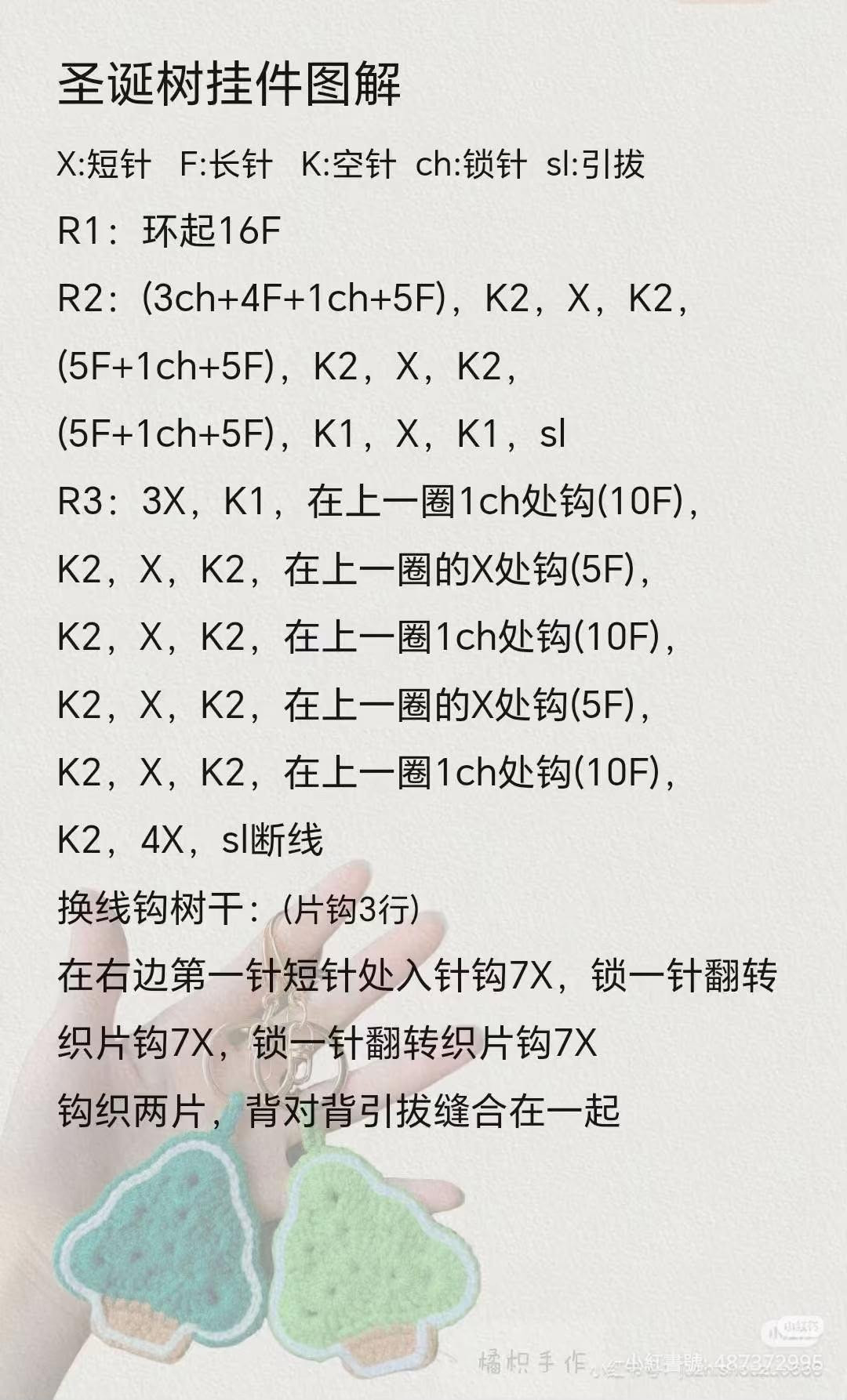 Crochet Christmas Keychain Patterns: Tree, Snowflake, and Bells