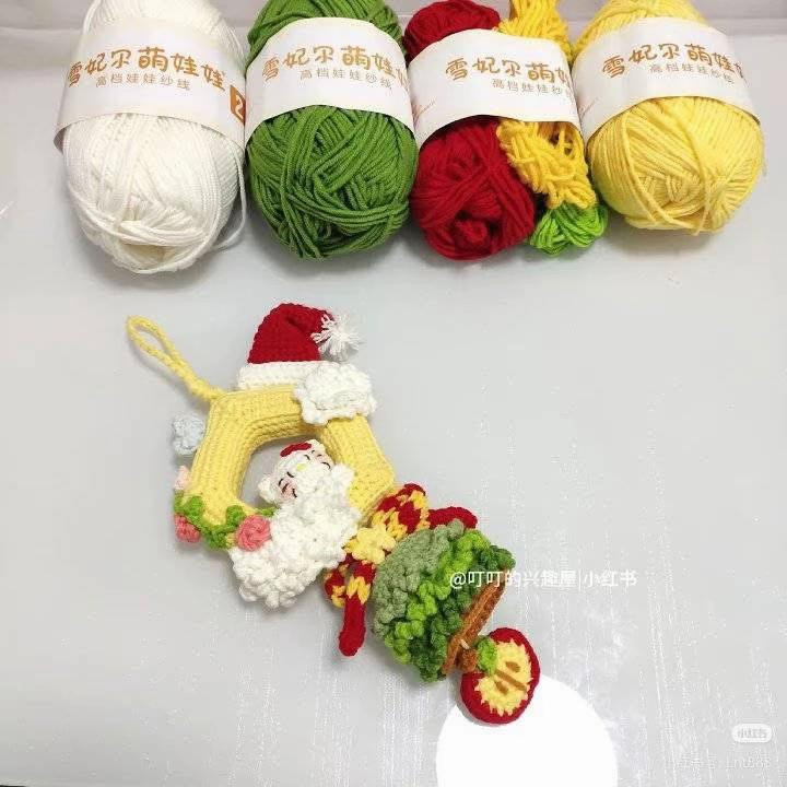 Crochet Christmas Lucky Star Kitty Ornament Pattern Chart