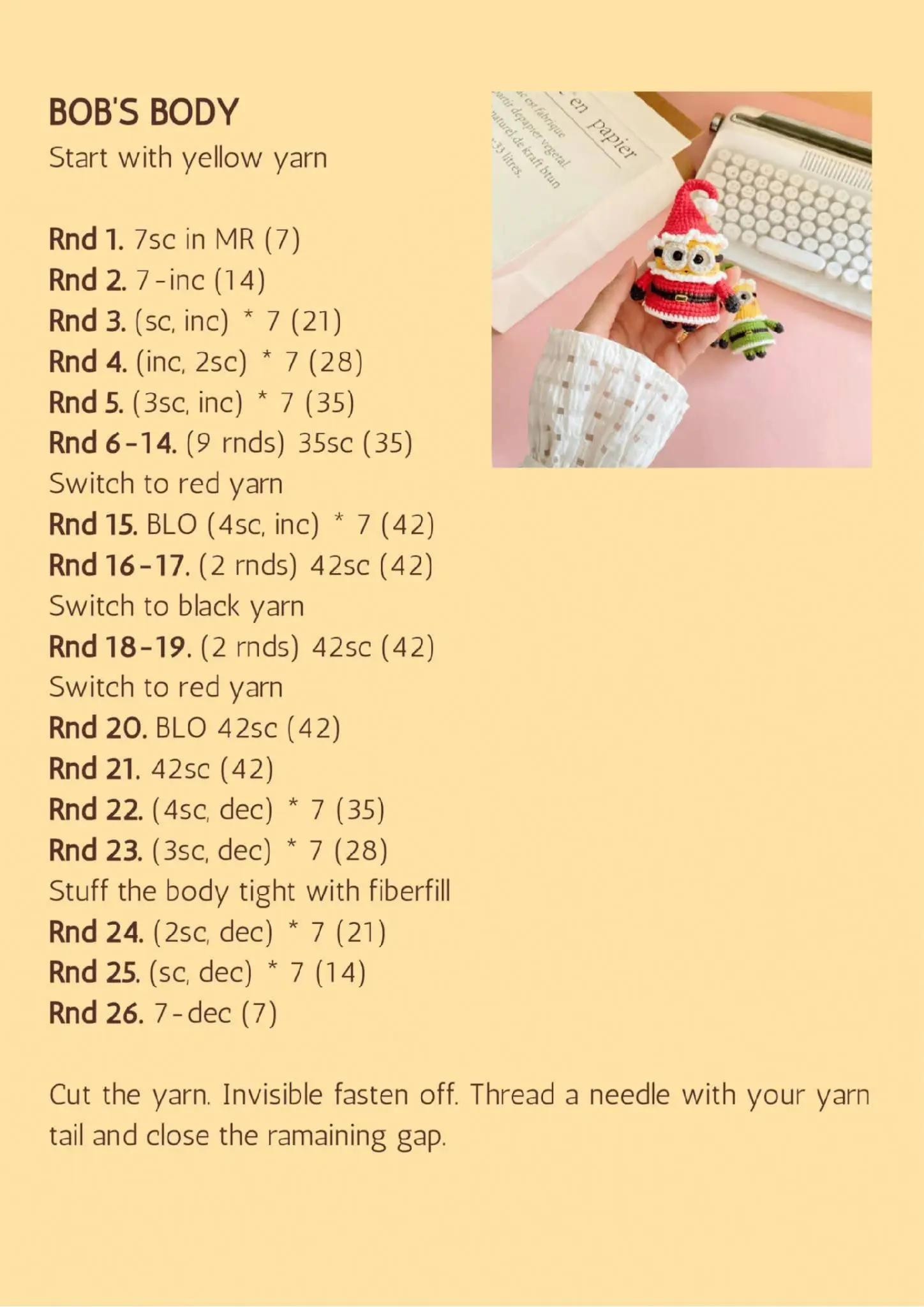 Crochet Christmas Minion Doll Pattern: Santa, Elf & Reindeer Amigurumi