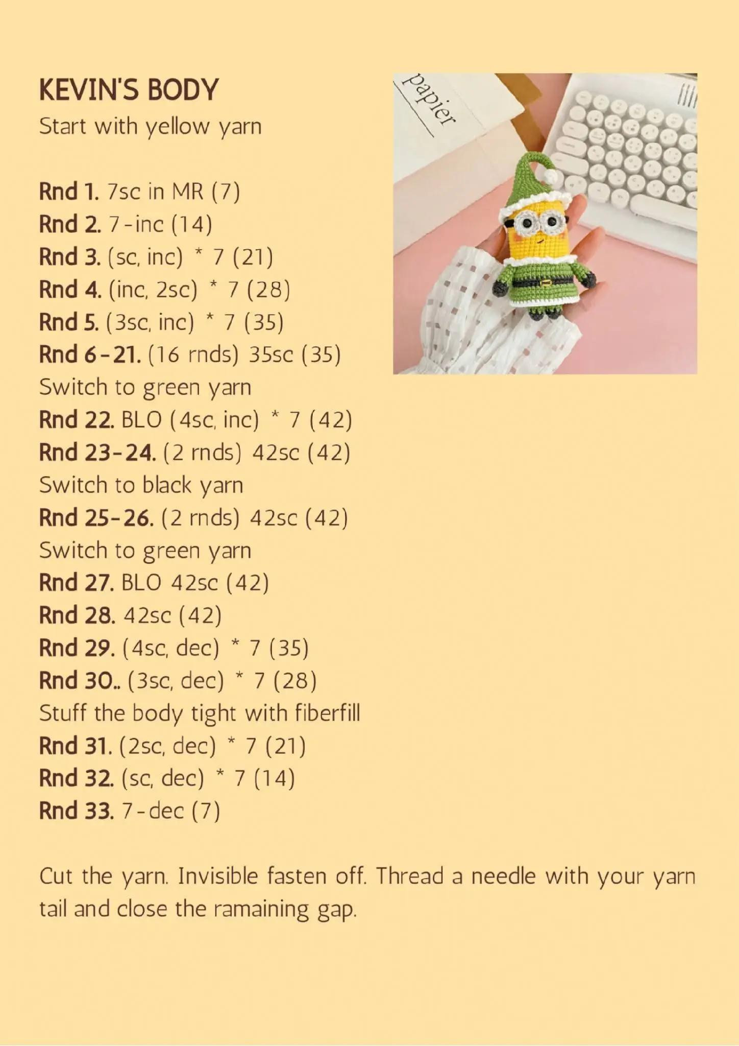 Crochet Christmas Minion Doll Pattern: Santa, Elf & Reindeer Amigurumi