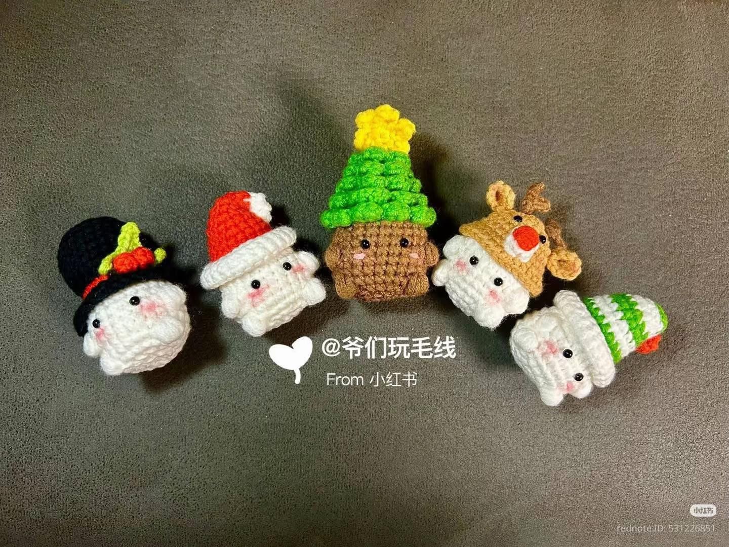 Crochet Christmas Mushroom Amigurumi Dolls Pattern Tutorial