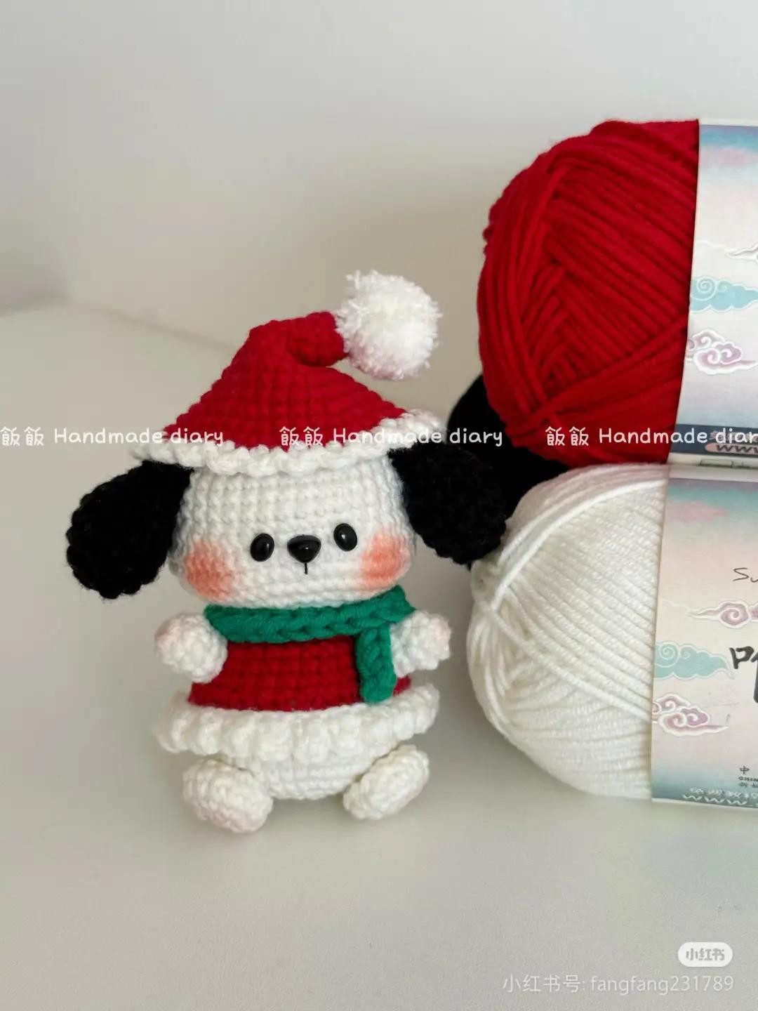 Crochet Christmas Puppy Dog Amigurumi Pattern Chart and Tutorial