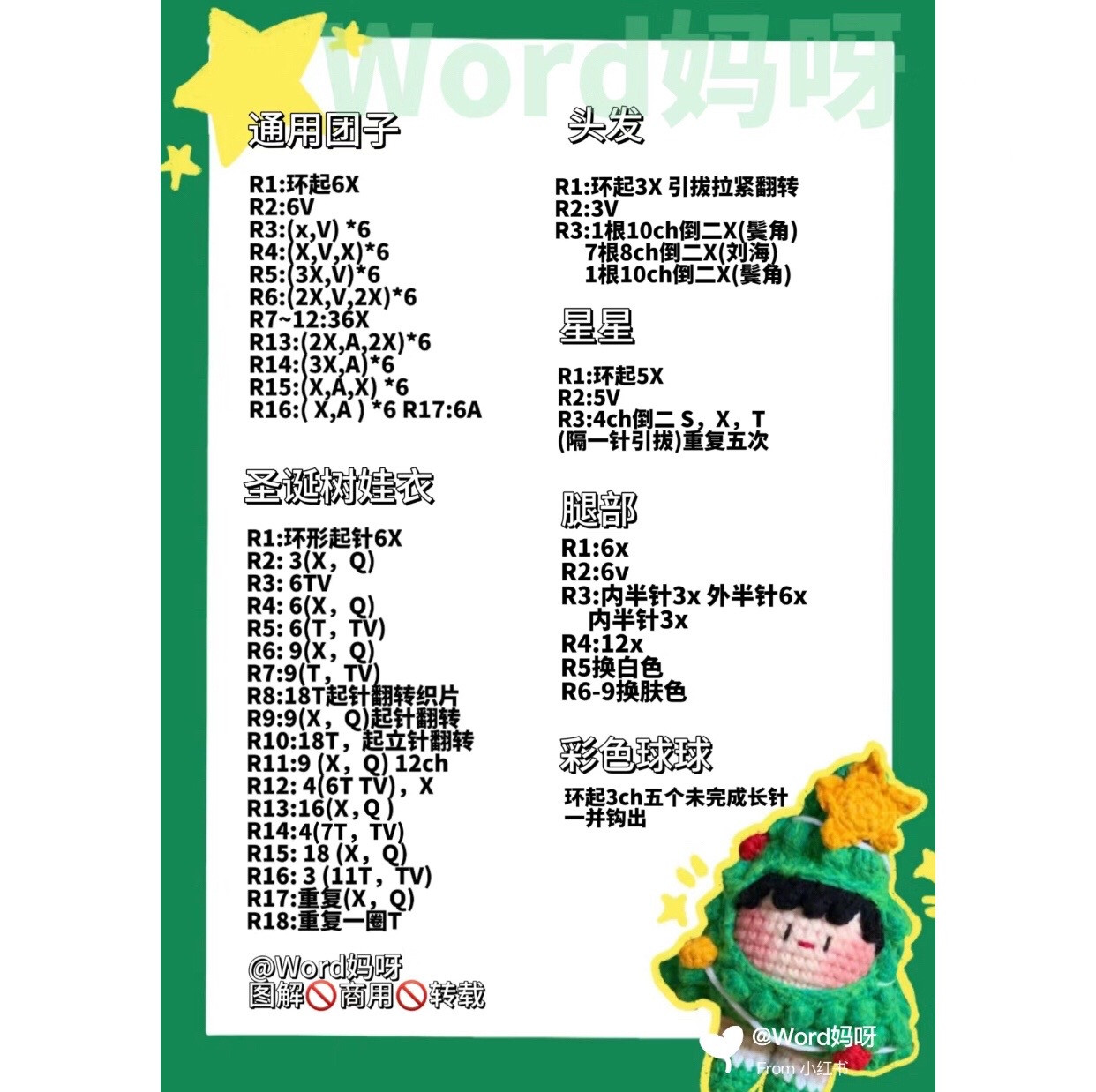 Crochet Christmas Tree Doll Amigurumi Pattern Tutorial