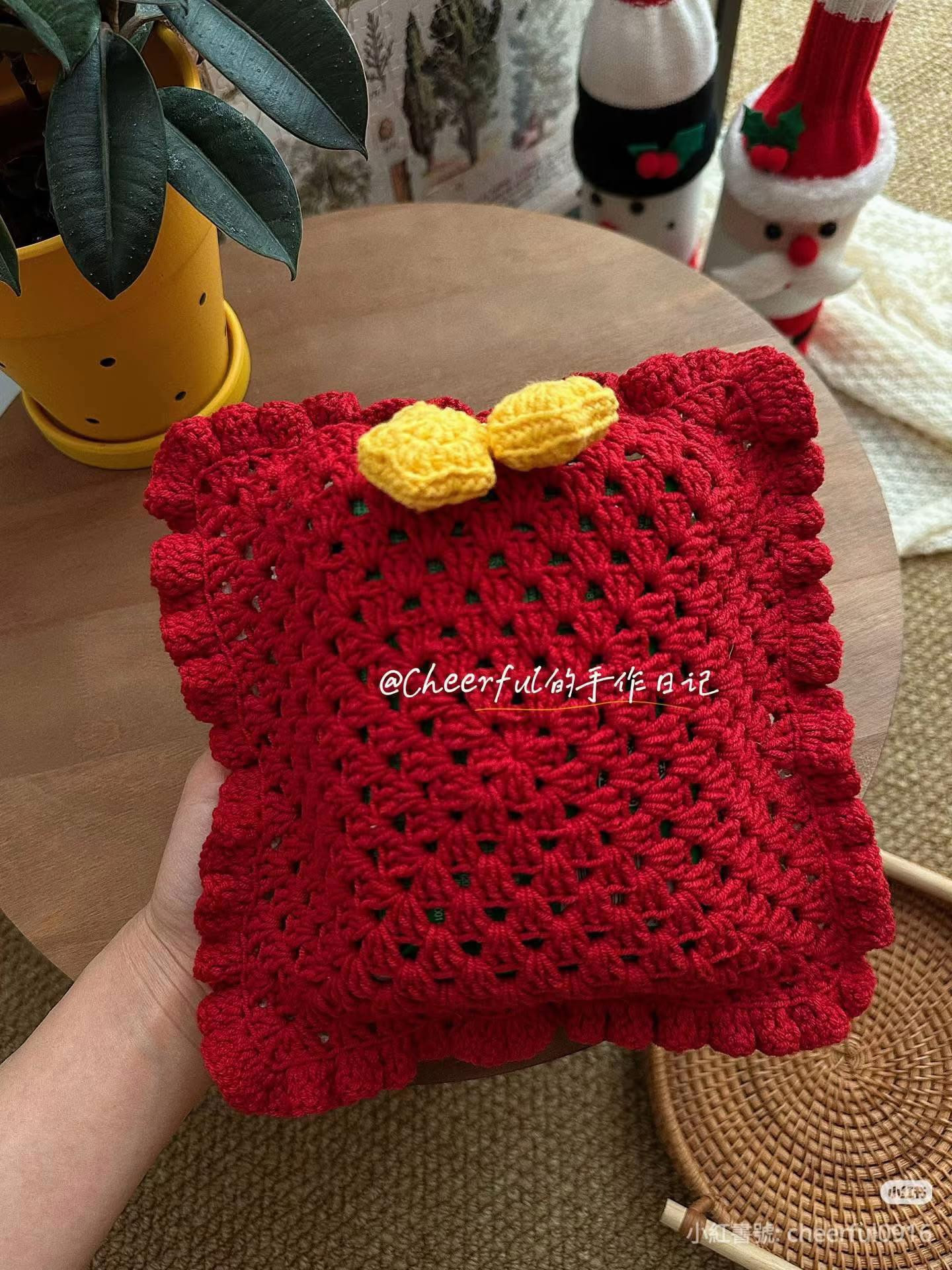 Crochet Christmas Tree Granny Square Tissue Box Cover Pattern