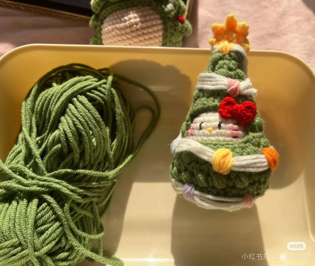 Crochet Christmas Tree Kitty Doll Pattern