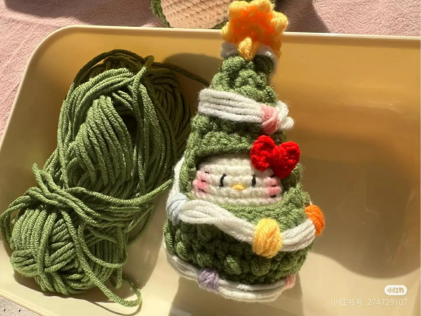 Crochet Christmas Tree Kitty Doll Pattern