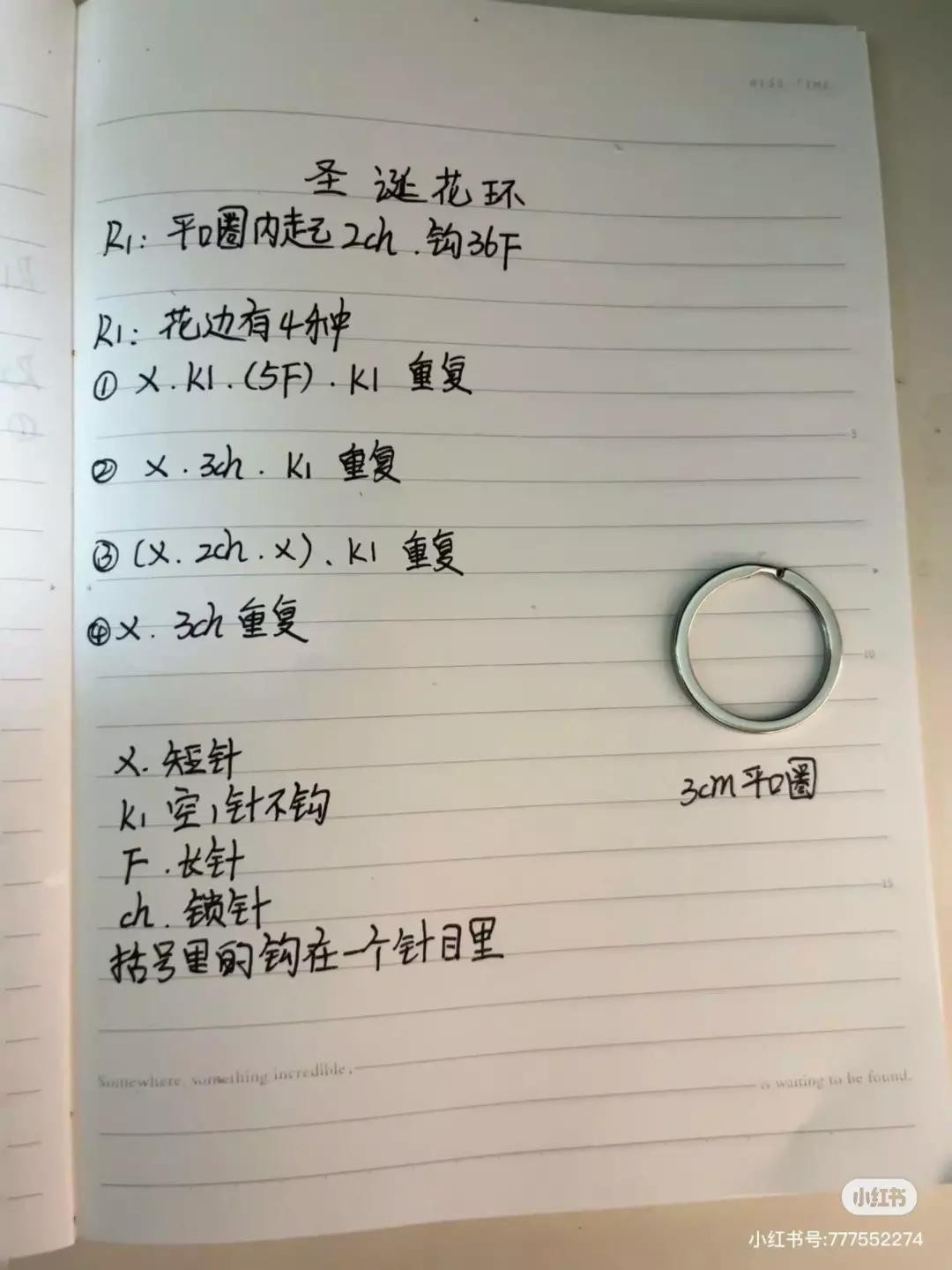 Crochet Christmas Wreath Keychain Tutorial Chart