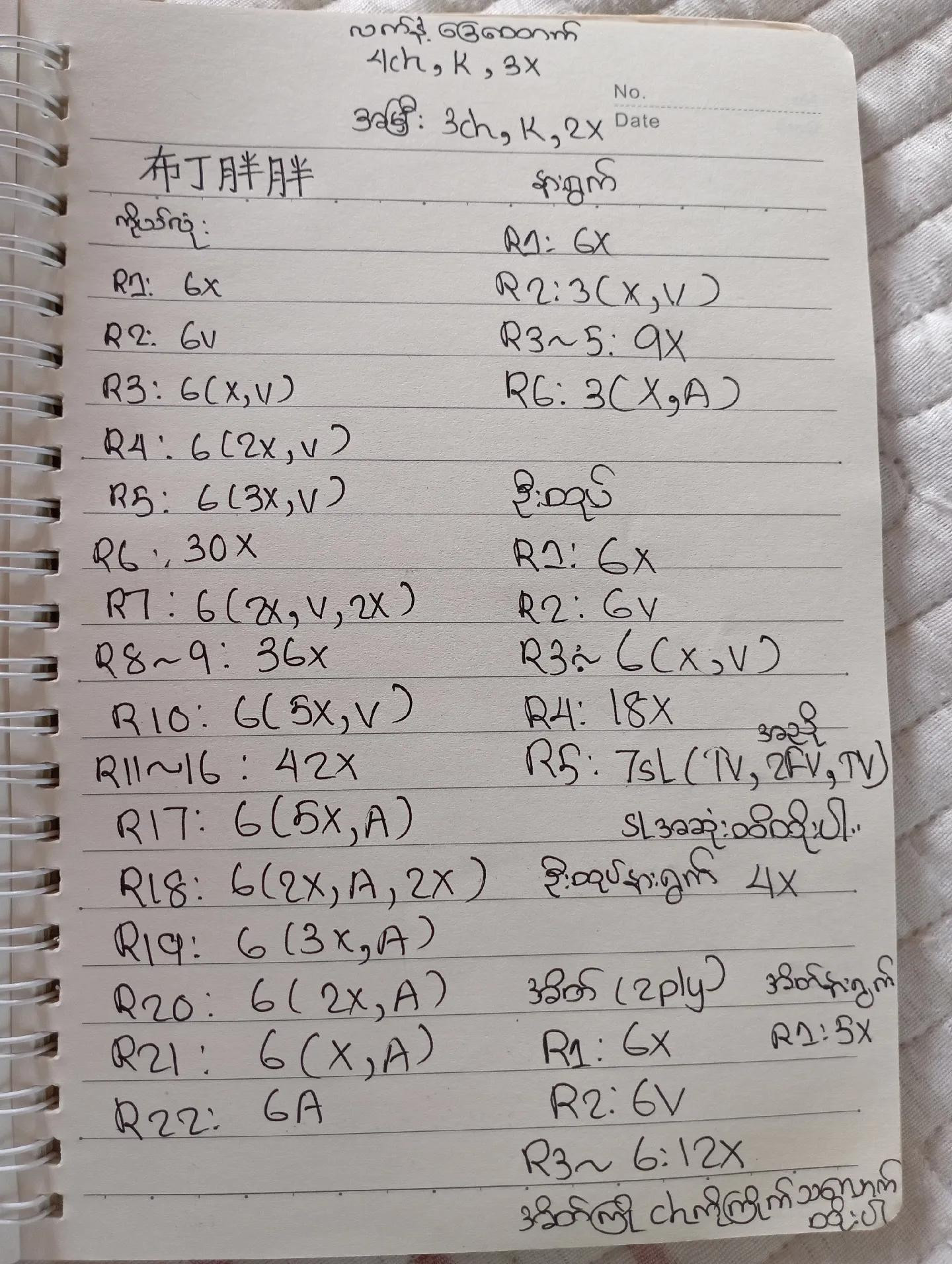 Crochet Chubby Pudding Bear Amigurumi Pattern Chart