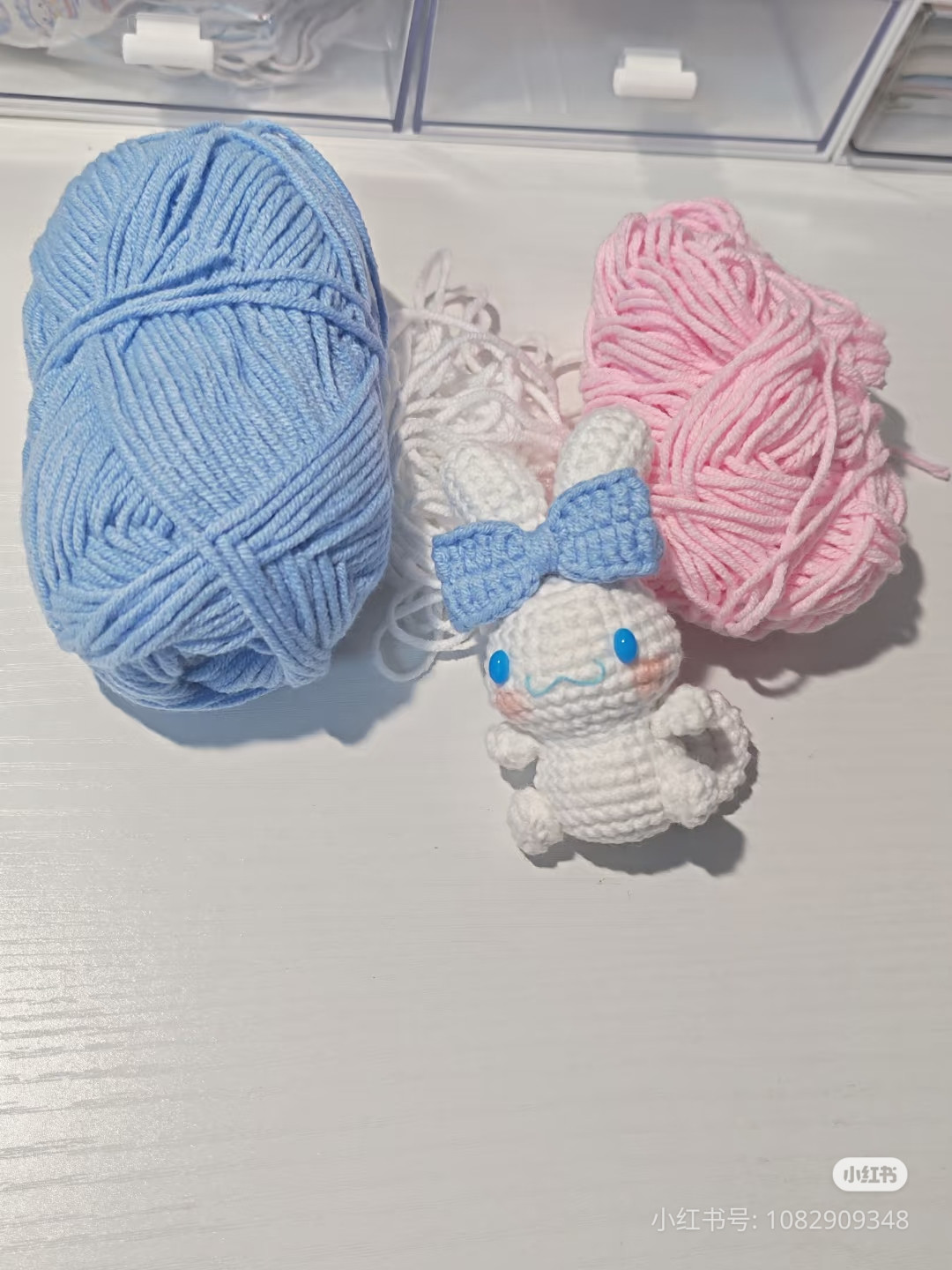Crochet Cinnamoroll Amigurumi Pattern with Blue Bow