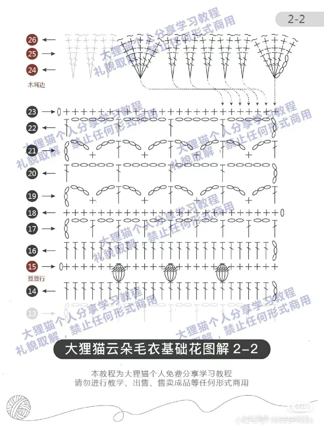 Crochet Cloud Sweater Tutorial: White Lace Top with Puff Sleeves, Detailed Stitch Chart and Pattern Diagram
