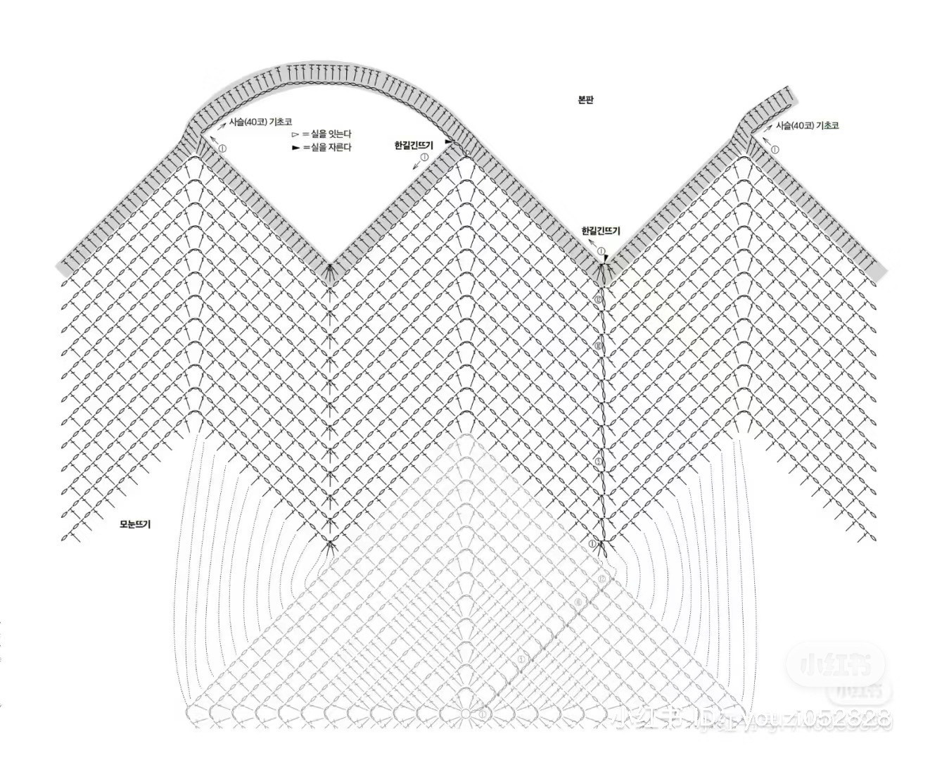Crochet Clover Net Bag Pattern Chart