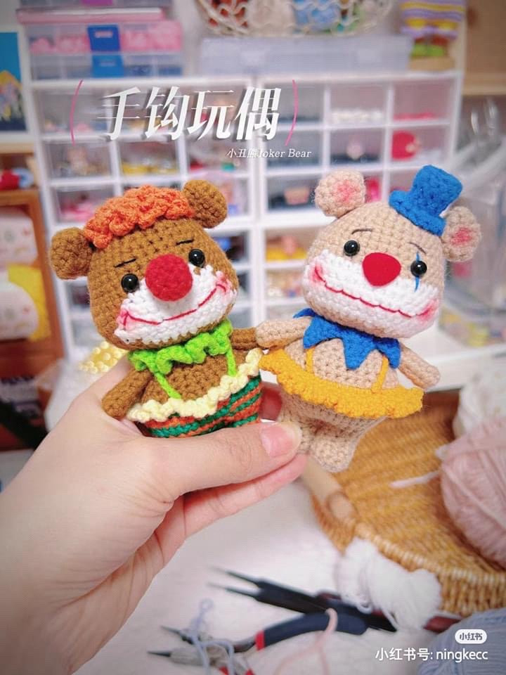 Crochet Clown Amigurumi Doll Pattern Tutorial
