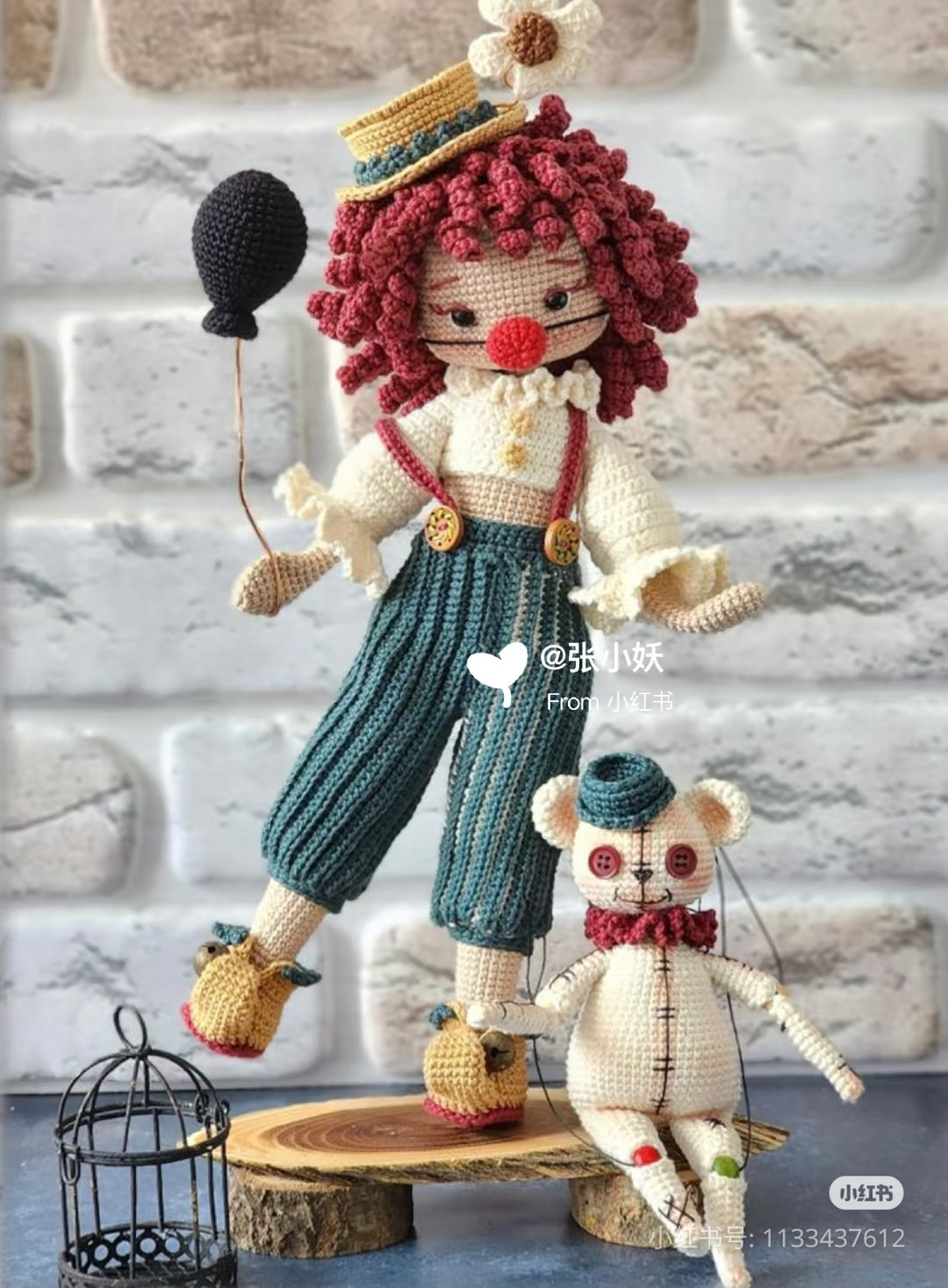 Crochet Clown Amigurumi Doll Pattern with Puppet Buddy