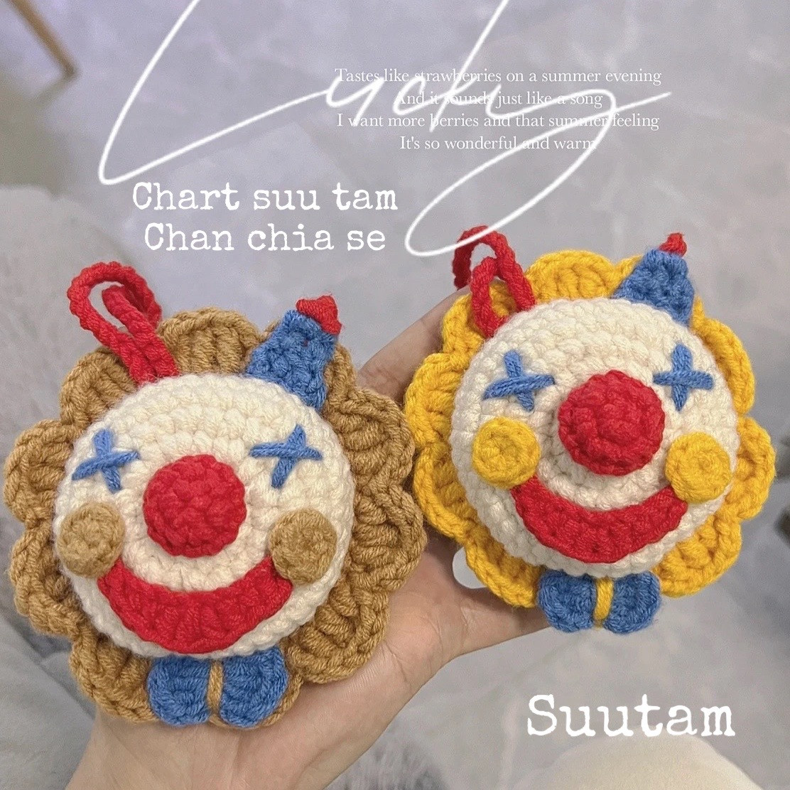 Crochet Clown Cookie Pattern Chart Tutorial
