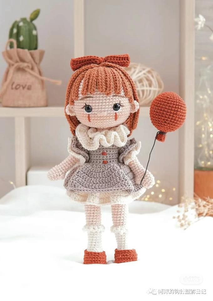 Crochet Clown Penny Doll Pattern
