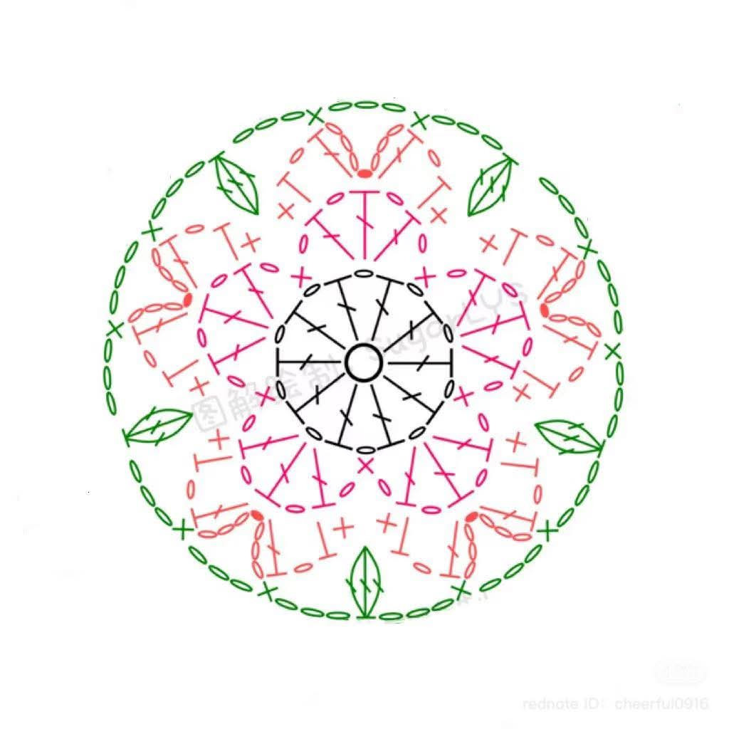 Crochet Coaster Charts: Flower and Heart Patterns with Instructions