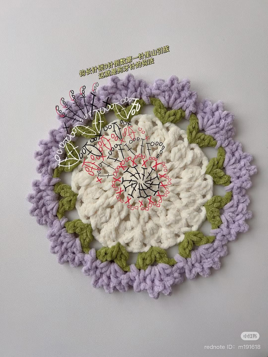 Crochet Coaster Charts: Flower and Heart Patterns with Instructions