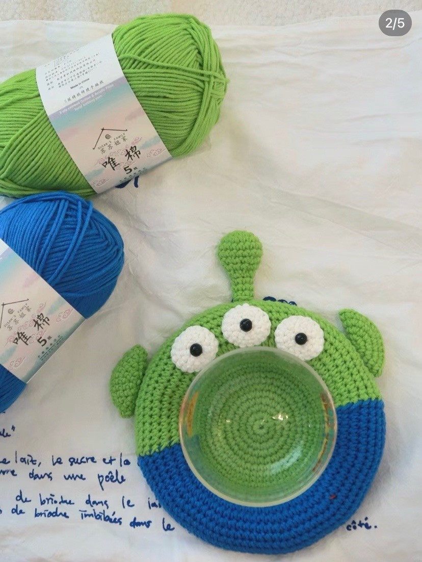 Crochet Coaster Pattern: Three-Eyed Alien and Ugly Fish Design