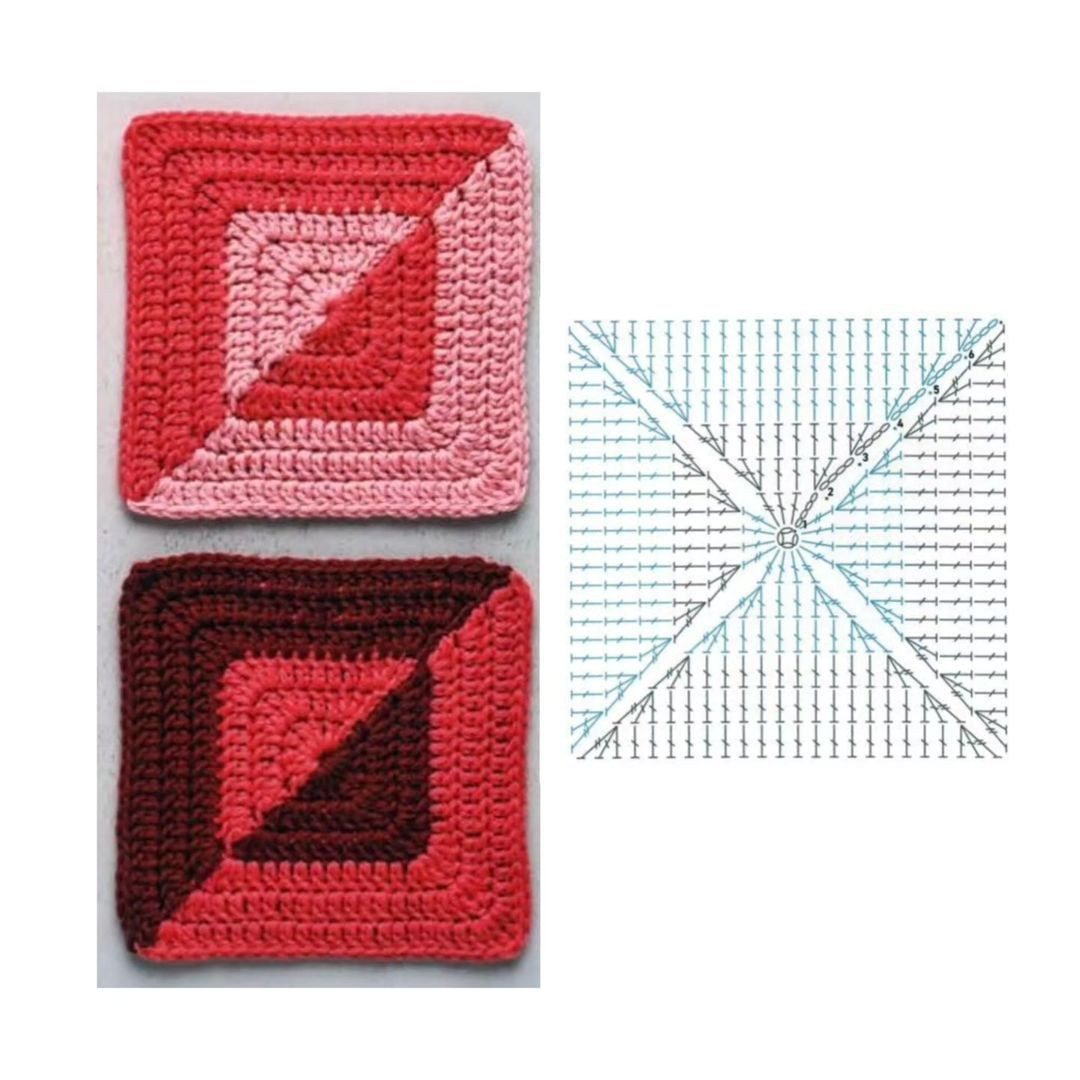 Crochet Colorwork Square Patterns with Charts