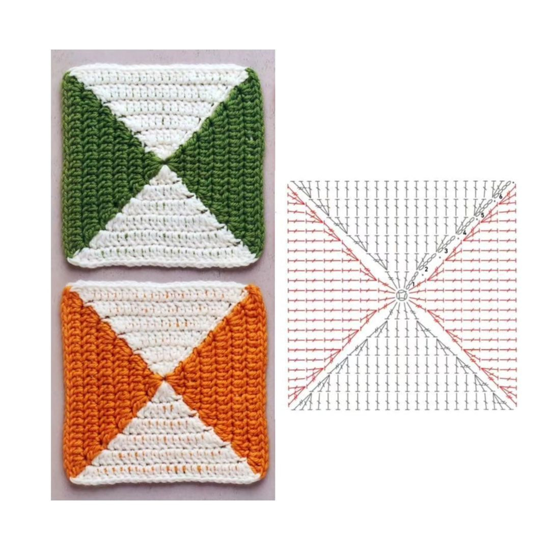 Crochet Colorwork Square Patterns with Charts