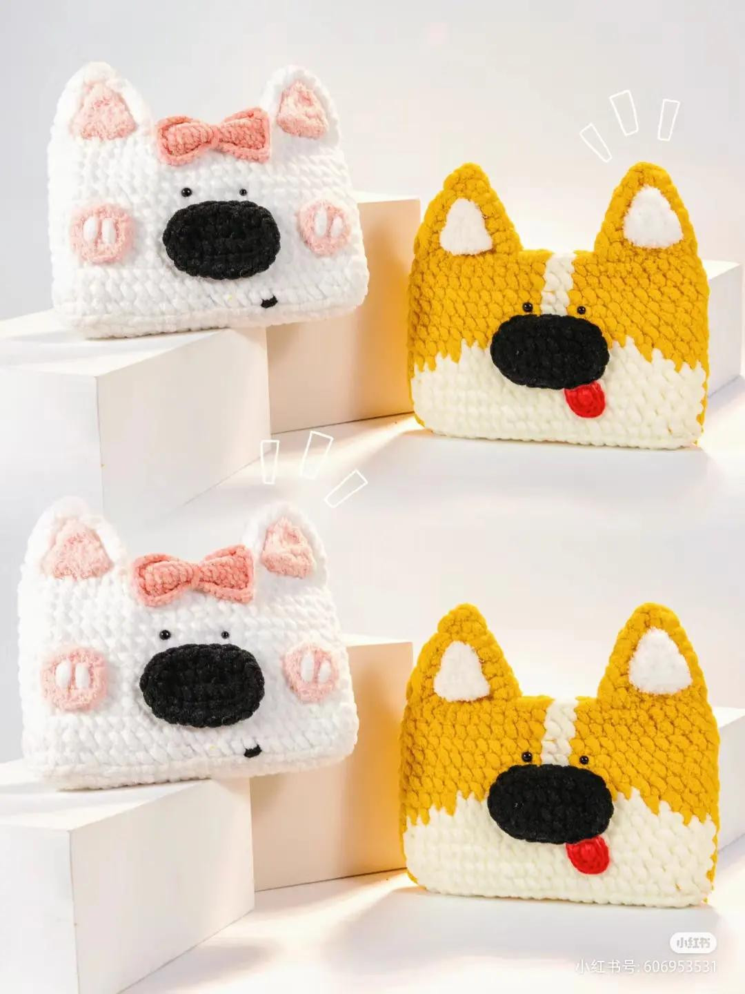 Crochet Corgi and Samoyed Bag Pattern Chart