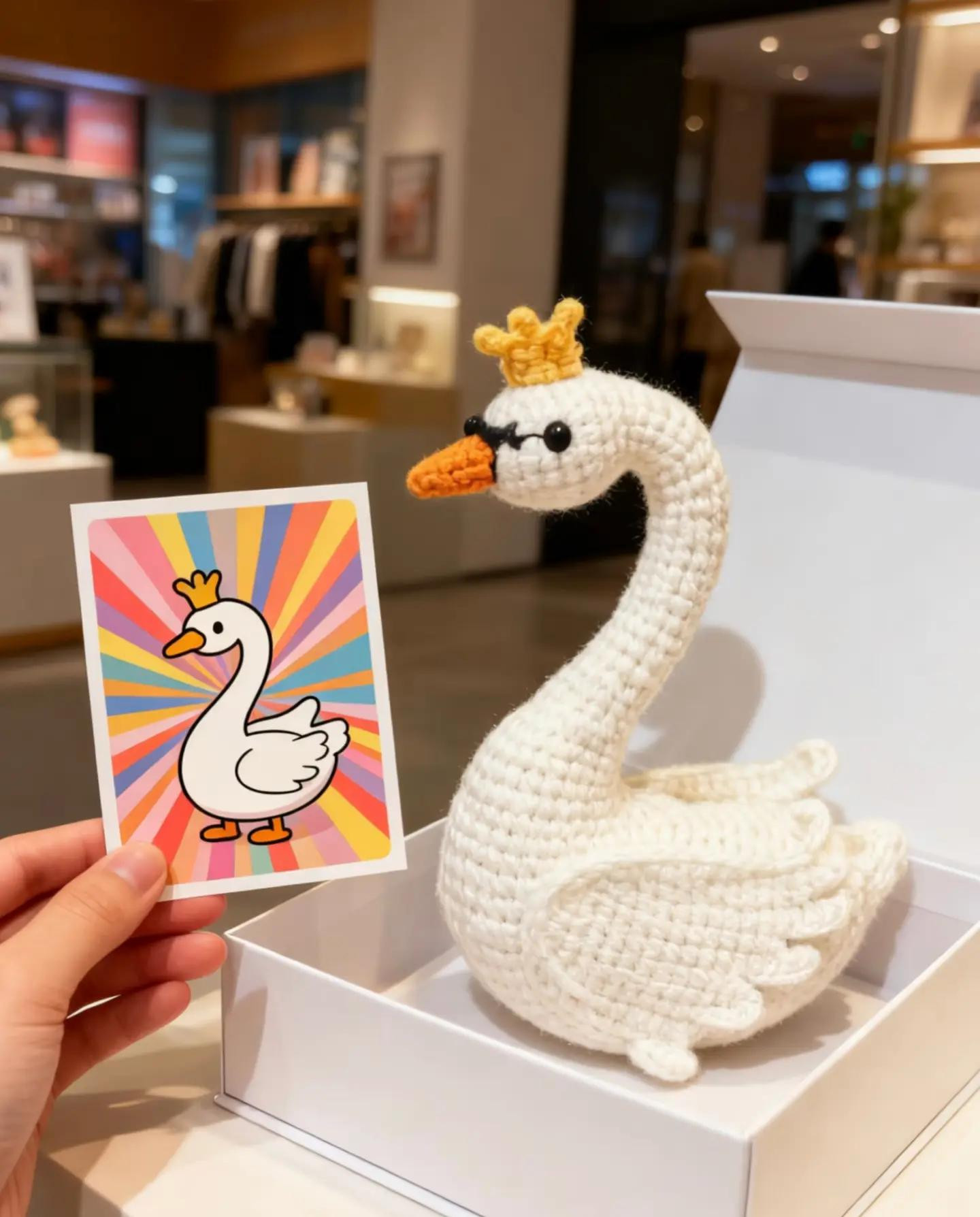 Crochet Crowned White Swan Amigurumi Pattern Tutorial