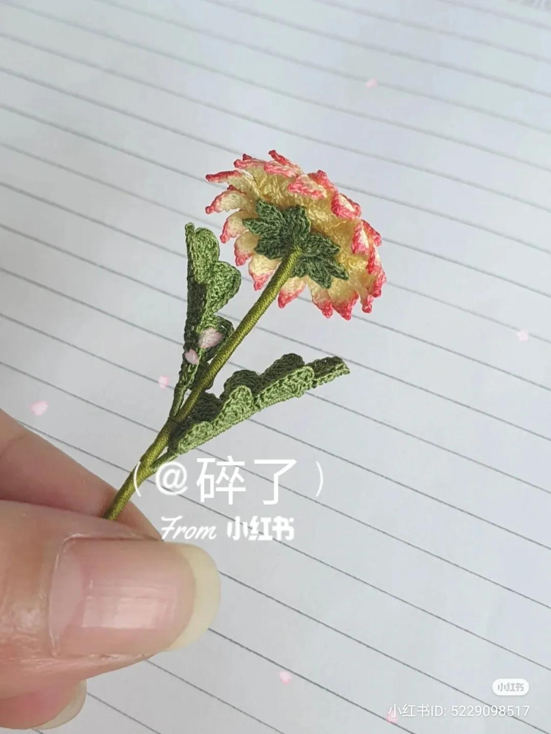 Crochet Dahlia Flower Pattern with Handwritten Chart