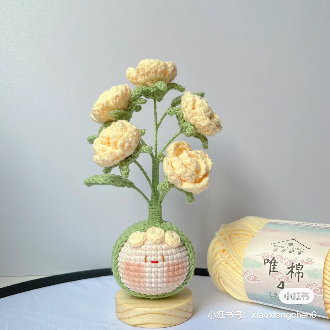 Crochet Dango Flower Pot Pattern Tutorial