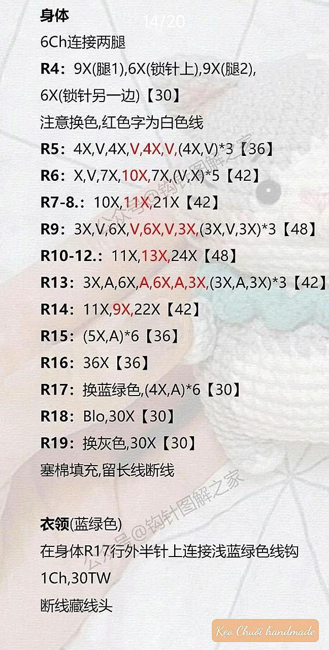 Crochet Deer Amigurumi Pattern and Chart